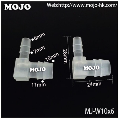 MJ-W10X6 PP Barb 6mm to 10mm