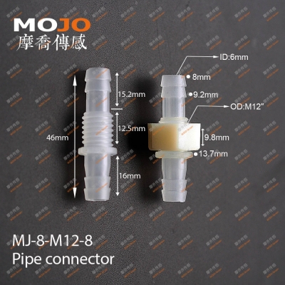 MJ-8-M12-8 Barb 8mm Middle OD: M12 only connector