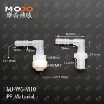 MJ-W6-M10 Barb 6mm ture thread 10mm only connector