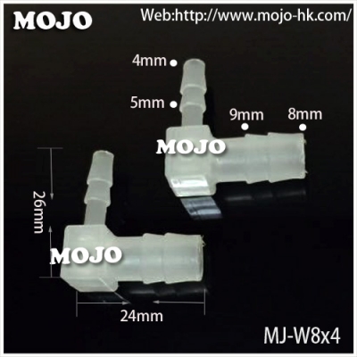MJ-W8X4 PP Barb 8mm to 4mm