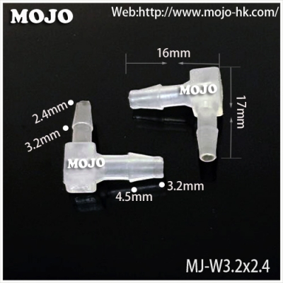 MJ-W3.2X2.4 PP Barb 3.2mm to 2.4mm
