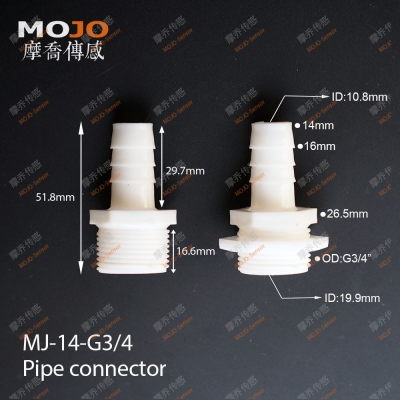MJ-14-G3/4 Barb 14mm ture thread G3/4\" only connector