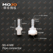 MJ-4-M8 Barb 4mm ture thread 8mm only connector