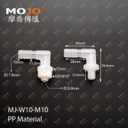 MJ-W10-M10 Barb 10mm ture thread 10mm only connector