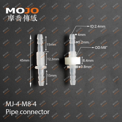 MJ-4-M8-4 Barb 4mm Middle OD: M8 only connector